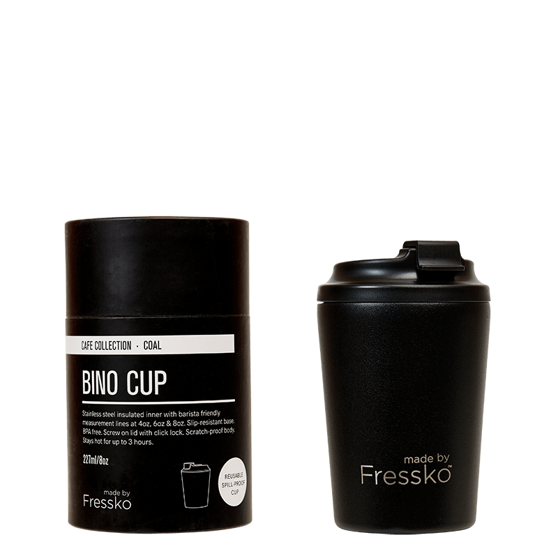 Made by Fressko Bino Sustainable Reusable Coffee Cup in Coal Color (8 Oz) 3