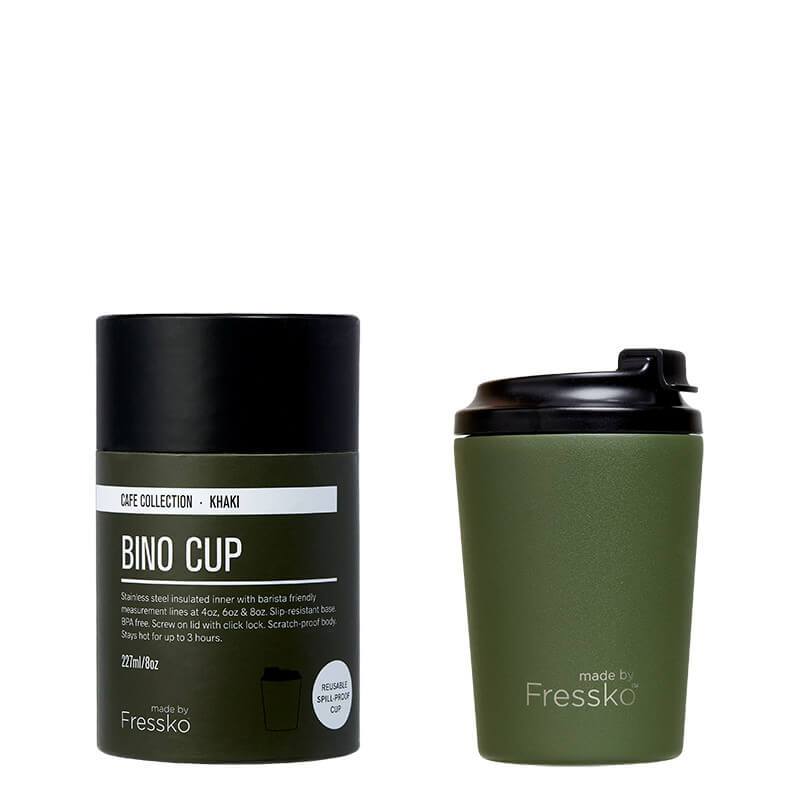 Made by Fressko Bino Sustainable Reusable Coffee Cup in Khaki Color (8 Oz) 2