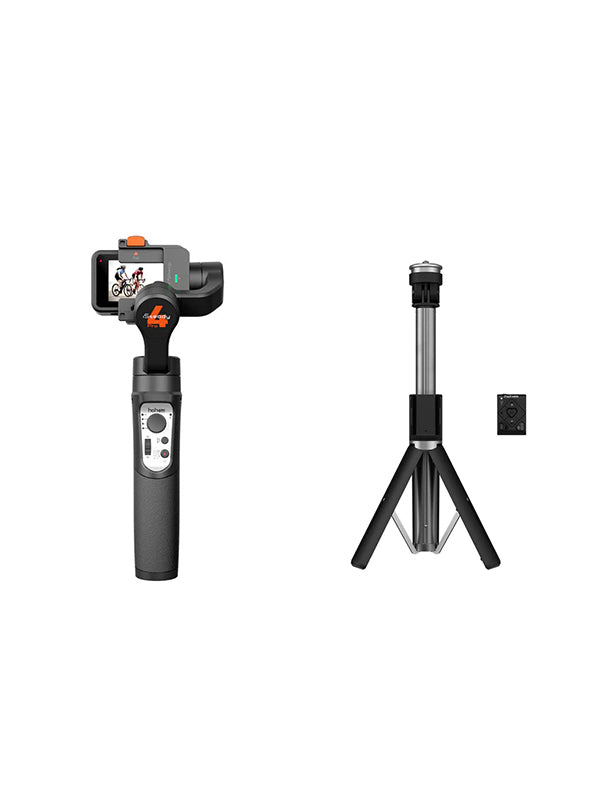 Hohem Bundle: iSteady Pro 4 3-Axis Handheld Action Camera Gimbal + RS01 Hohem 3 in 1 Selfie Stick Extendable Stable Tripod with Remote Control