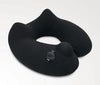 Travelmall Inflatable Neck Pillow With Patented Pump and Foldable Hood in Black Color