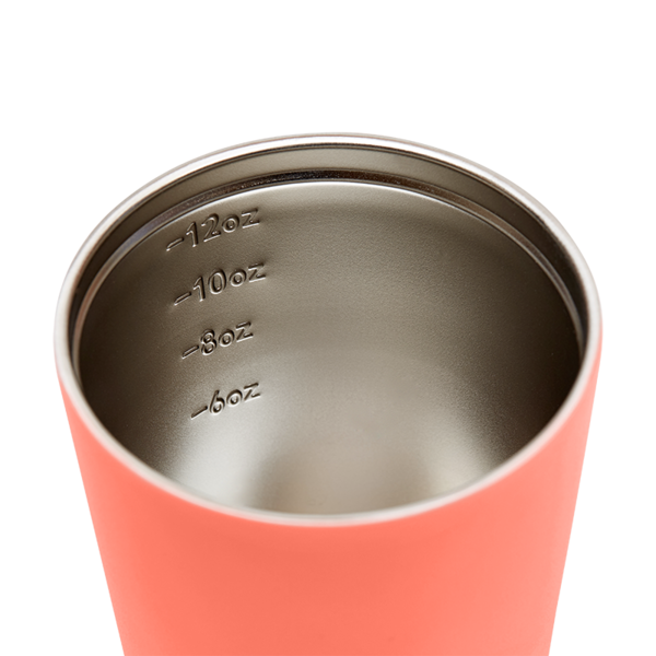 Made by Fressko Camino Sustainable Reusable Coffee Cup in Coral Color (12 Oz) 3