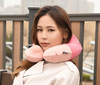 Travelmall Inflatable Neck Pillow With Patented 3D Pump in Pink Color