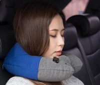 Travelmall Inflatable Neck Pillow With Patented 3D Pump in Blue Color